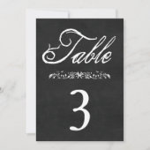 Numéros de table de mariage sur tableau noir (Devant)