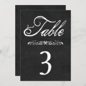 Numéros de table de mariage sur tableau noir (Devant / Derrière)