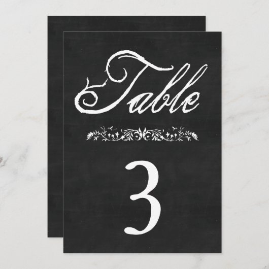 Numéros de table de mariage sur tableau noir (Devant / Derrière)