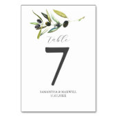 Numéros de table de mariage Thèmes de mariage Oliv (Dos)
