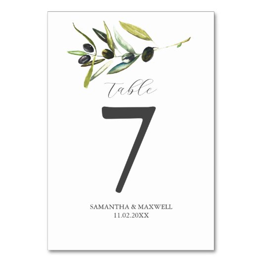 Numéros de table de mariage Thèmes de mariage Oliv (Par défaut)