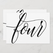 Numéros de table de mariage - Typographie Luxe - N (Devant / Derrière)