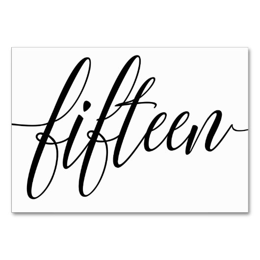 Numéros de table de mariage - Typographie Luxe - N (Devant)