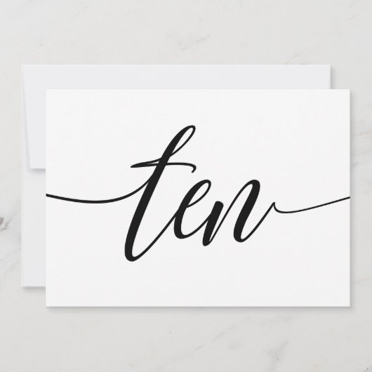 Numéros de table de mariage - Typographie Luxe - N (Devant)