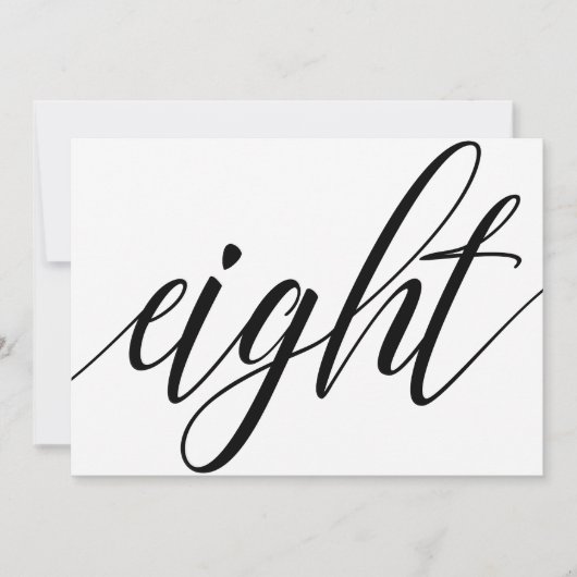 Numéros de table de mariage - Typographie Luxe - N (Devant)