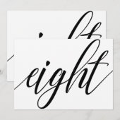 Numéros de table de mariage - Typographie Luxe - N (Devant / Derrière)