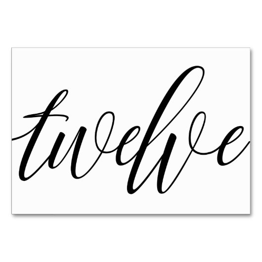 Numéros de table de mariage - Typographie Luxe - N (Devant)