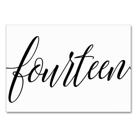 Numéros de table de mariage - Typographie Luxe - N (Devant)