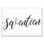 Numéros de table de mariage - Typographie Luxe - N (Dos)