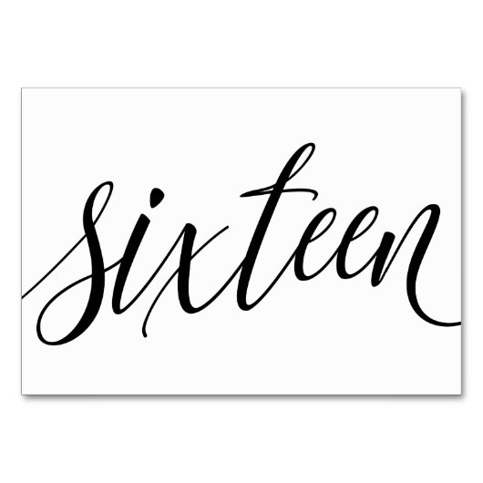Numéros de table de mariage - Typographie Luxe - N (Devant)