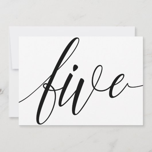 Numéros de table de mariage - Typographie Luxe - N (Devant)