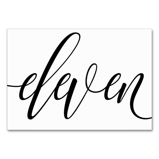 Numéros de table de mariage - Typographie Luxe - N (Devant)