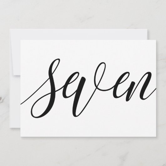 Numéros de table de mariage - Typographie Luxe - N (Devant)