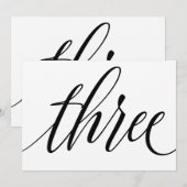 Numéros de table de mariage - Typographie Luxe - N (Devant / Derrière)