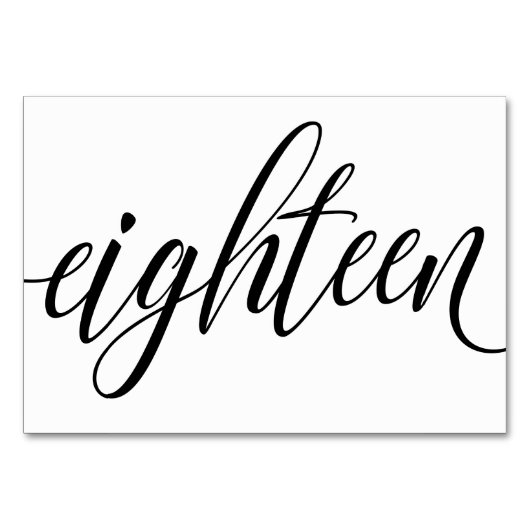 Numéros de table de mariage - Typographie Luxe - N (Devant)