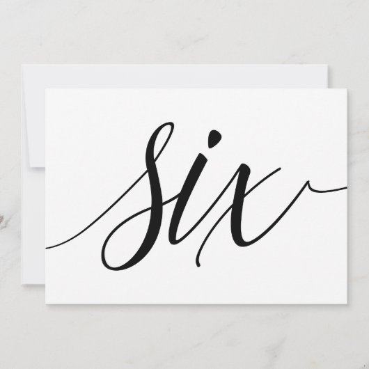 Numéros de table de mariage - Typographie Luxe - N (Devant)
