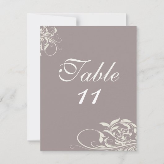 Numéros de table de mariage Vintage Swirl (Devant)
