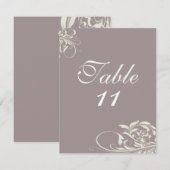 Numéros de table de mariage Vintage Swirl (Devant / Derrière)