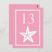 Numéros de table de poisson étoile (rose / blanc) (Devant / Derrière)