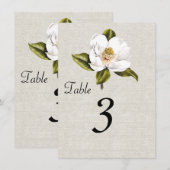Numéros de table de réception Chic Magnolias du Su (Devant / Derrière)
