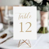 Numéros de table de réception de mariage d'or