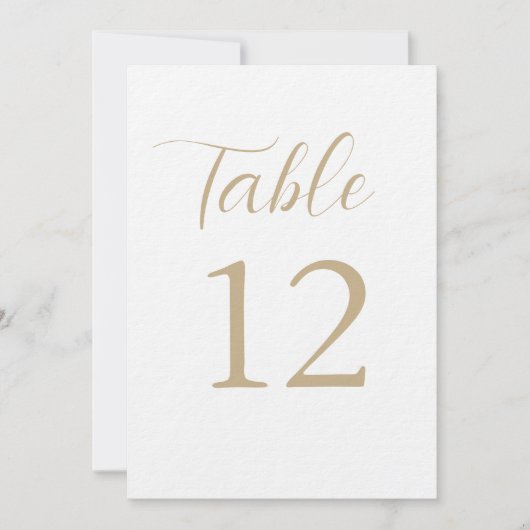 Numéros de table de réception de mariage d'or (Devant)