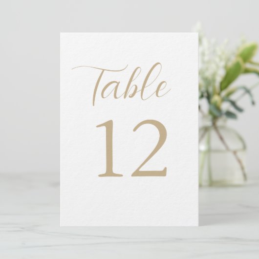 Numéros de table de réception de mariage d'or (Debout devant)