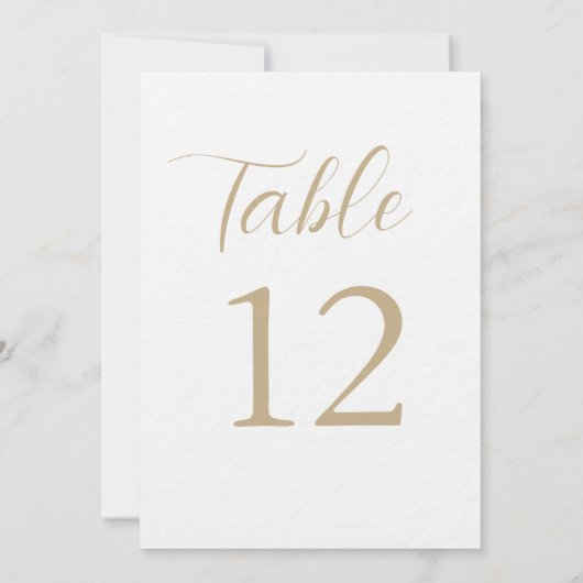 Numéros de table de réception de mariage d'or (Dos)