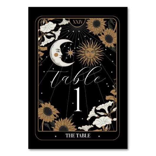 Numéros de table de Tarot Mariage Sun Moon Cartes (Par défaut)