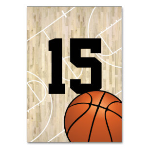 Numéros de table de thème de basket-ball