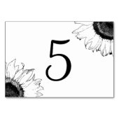 Numéros de table de tournesol noir et blanc (Devant)