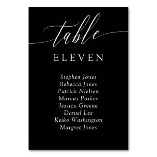 Numéros de table délicats en calligraphie pour inv