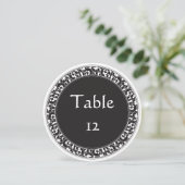 Numéros de table - Design Cercle Vintage Noir (Debout devant)