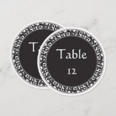 Numéros de table - Design Cercle Vintage Noir (Devant / Derrière)