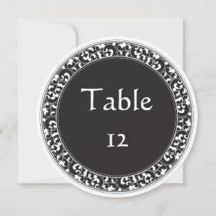 Numéros de table - Design Cercle Vintage Noir
