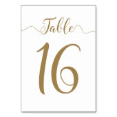 Numéros de table d'or pour le tableau mariage 16 (Dos)