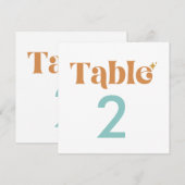 Numéros de table doubles faces Modern Retro (Devant / Derrière)