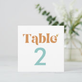 Numéros de table doubles faces Modern Retro (Debout devant)