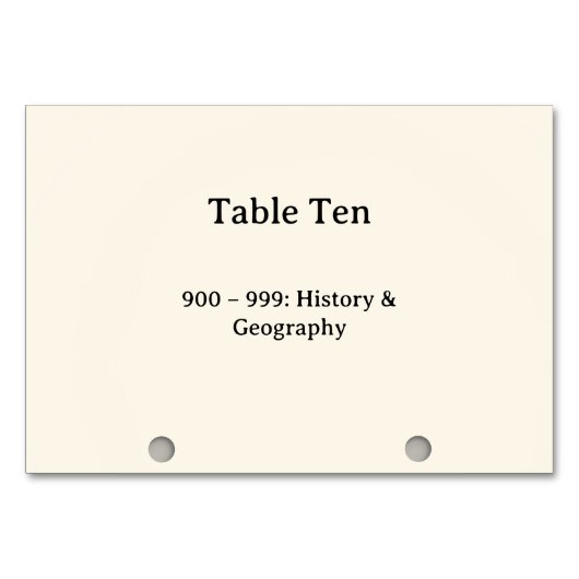 Numéros de table du catalogue de cartes du système (Devant)