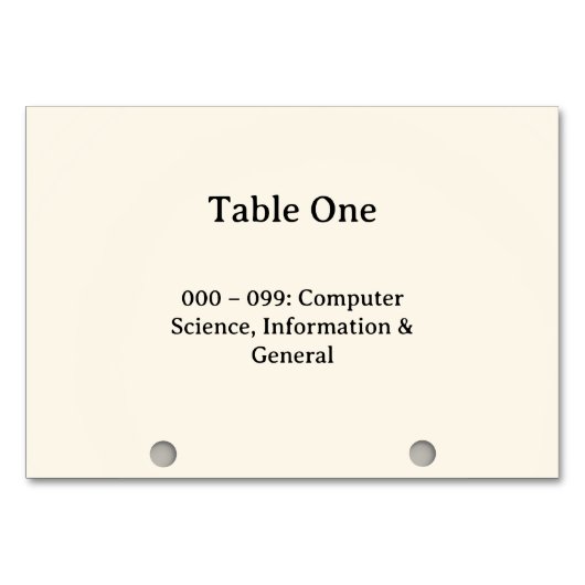 Numéros de table du catalogue de cartes du système (Devant)