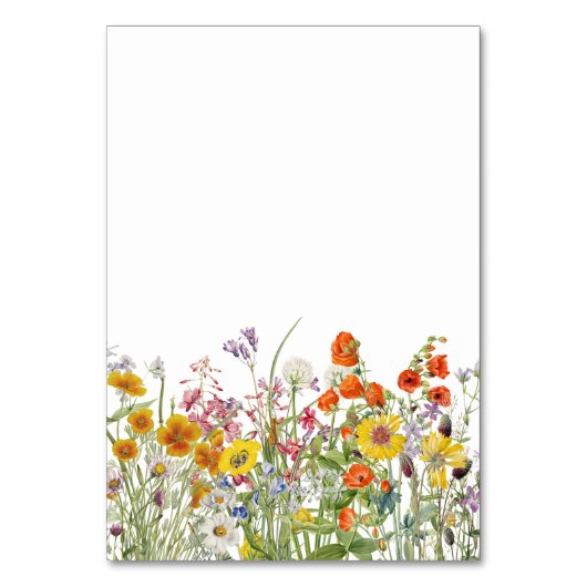 Numéros de table du Mariage fleur sauvage (Dos)