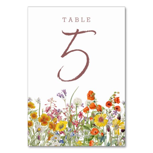 Numéros de table du Mariage fleur sauvage (Par défaut)