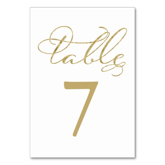 Numéros de Table | Élégant Feuille d'Or Mariage (Par défaut)