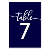Numéros de table | Elégant Mariage bleu marine (Dos)