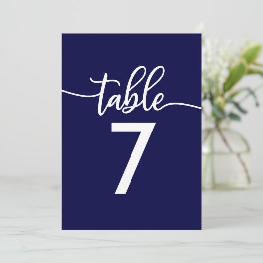 Numéros de table | Elégant Mariage bleu marine (Debout devant)