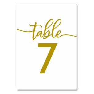 Numéros de table   Elegant Mariage de script Gold
