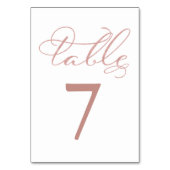 Numéros de table | Élégant Rose Mariage Gold Foil (Dos)