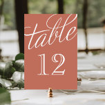 Numéros de table élégants en argile et blanc avec<br><div class="desc">Cartes de numéros de table élégantes et simples avec une police de caractère de calligraphie. Personnalisez chaque carte avec vos numéros de table pour convenir à n'importe quelle taille de mariage ou de fête. Cliquez sur Personnaliser pour changer la police et la couleur du numéro ou changer la couleur de...</div>