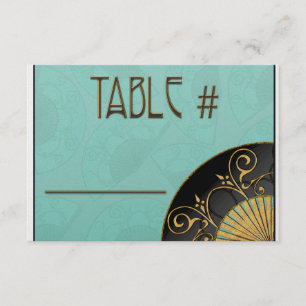 Numéros de table élégants en éventail (bleu)