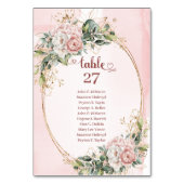 Numéros de table élégants en or rose floral eucaly (Par défaut)